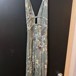 Floral Maxi Dress with Braided Straps